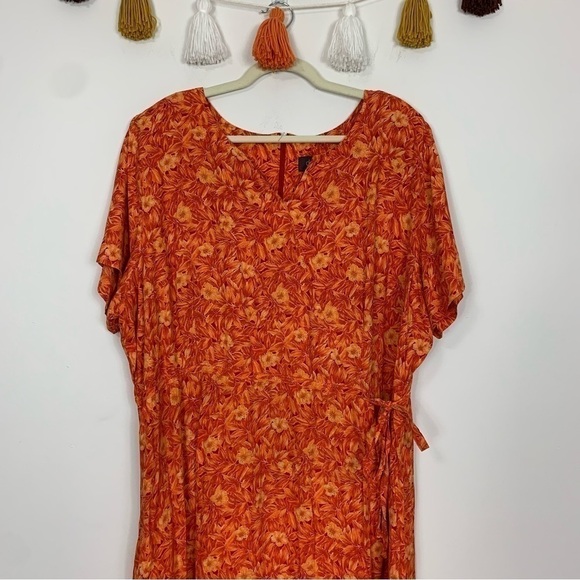 Designs Lane Bryant Orange Floral Maxi Dress Size 28 - Picture 3 of 14